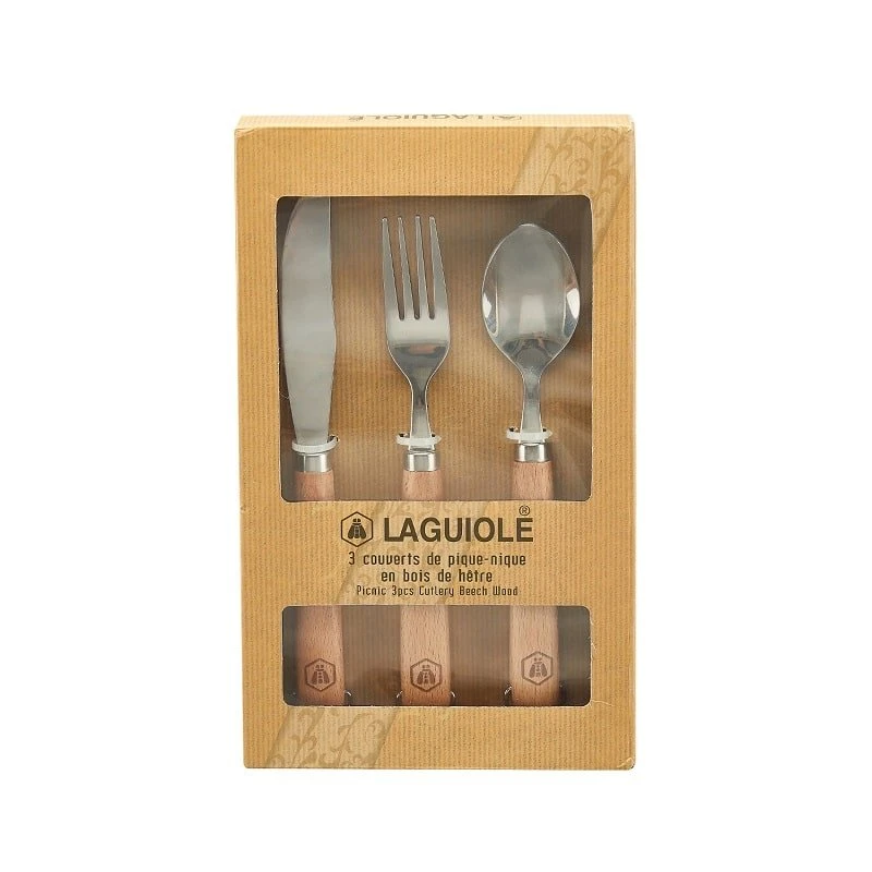 Laguiole Piknik Bestikksett 3 stk 40268476 by Laguiole color Svart