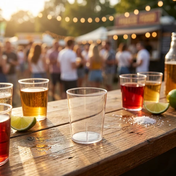Festivalshotglass 4 cl gjenbrukbare ECO40 by Rbdrinks color Helder