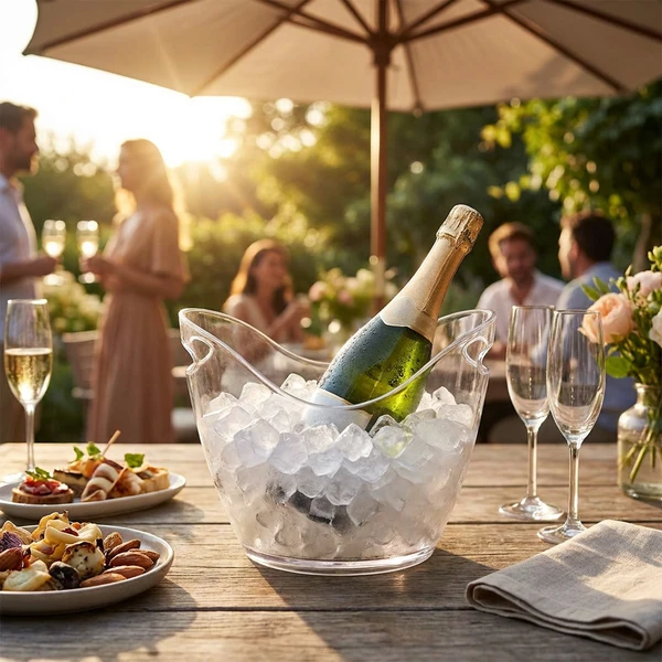 Vin- og champagnekjøler i klar plast 4L SC23-T by Rbdrinks color Svart