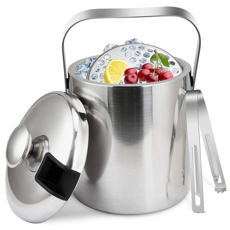 Isbøtte i rustfritt stål 1300 ml - Sølv CG-T19 by Barlife color Silver