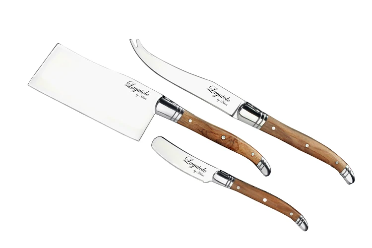 Laguiole Ostesett 3 kniver 30-LG0066 by Laguiole By Hâws color Brun/Silver