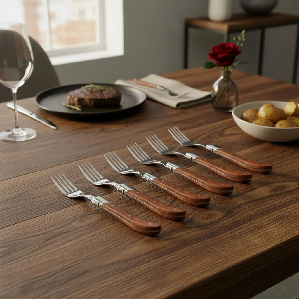 Hâws Laguiole Steak Gafler Rosewood 30-LG0023G by Laguiole By Hâws color Silver/brun