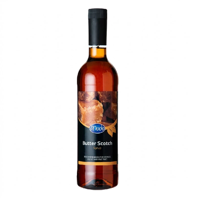 Modo Butter Scotch (Fløde karamel) Sirup, PET FL 75 M31 by MODO color Svart