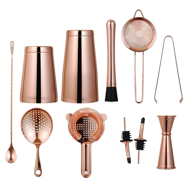 Cocktailshakersett med 11 deler - Kobber CG-TJ16 by Barlife color Koppar