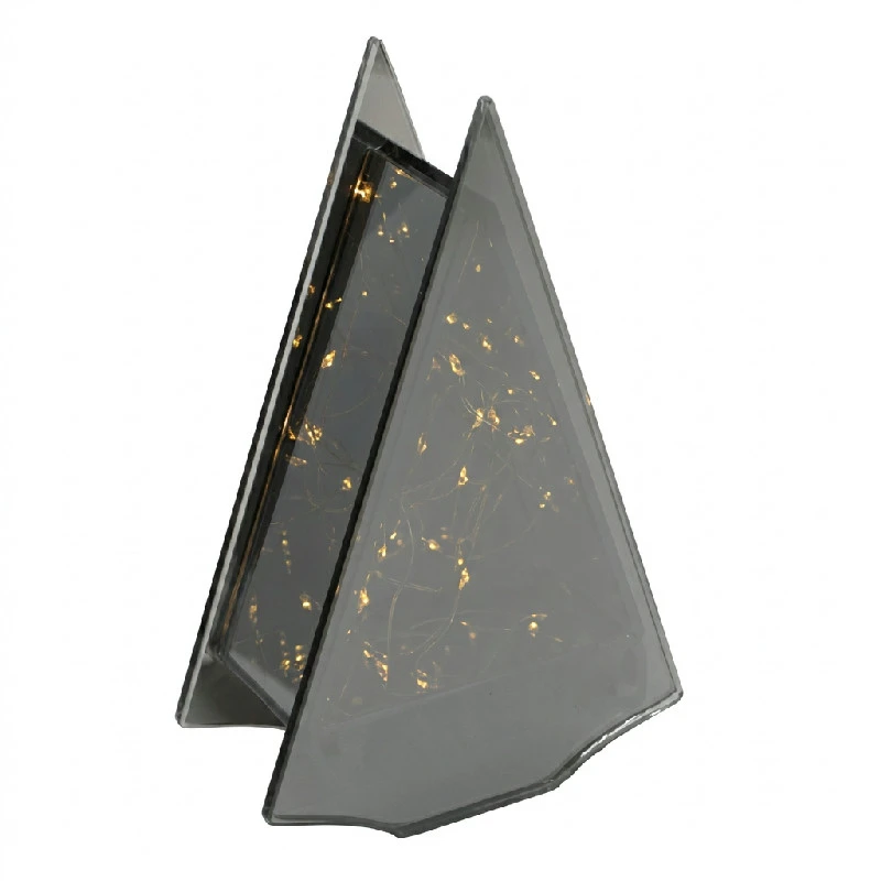 Evighetsstake trekantet i glass med LED-lys 15 cm 2400486 by HAAHR & CO color Svart