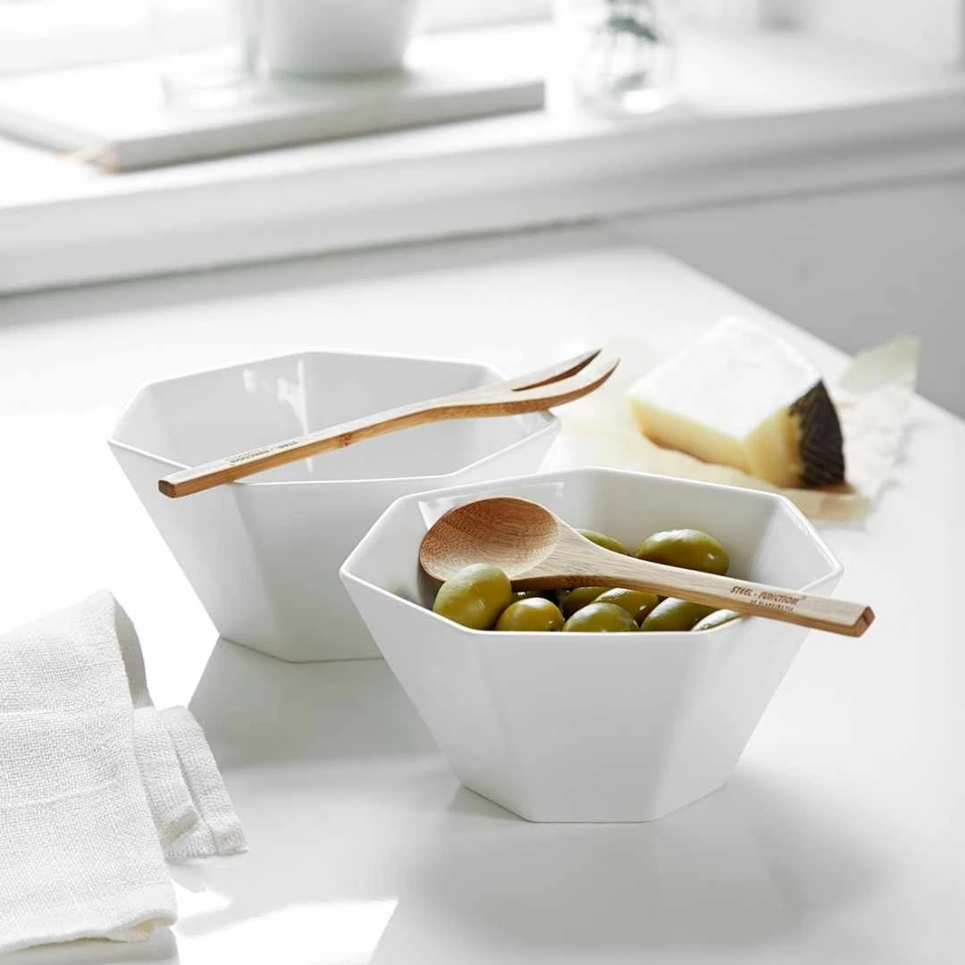 HEPTA 2 stk. skåler – hvit ST65510 by Steel-Function color Svart