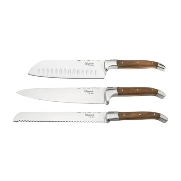 Laguiole by Hâws Knivsett 3 Deler (Santoku, Kokk & Brød) 30-LG01-10,04A,04C by Laguiole By Hâws color Svart