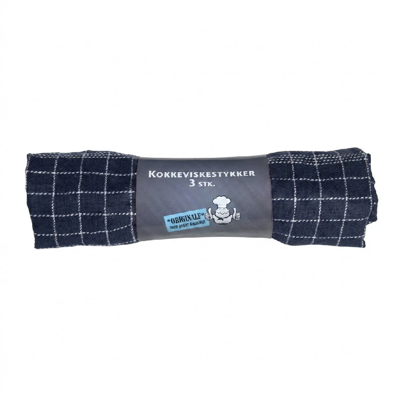 Kjøkkenhåndkle Mørkeblå 3-pk 50x70 cm 4020359  color Donkerblauw