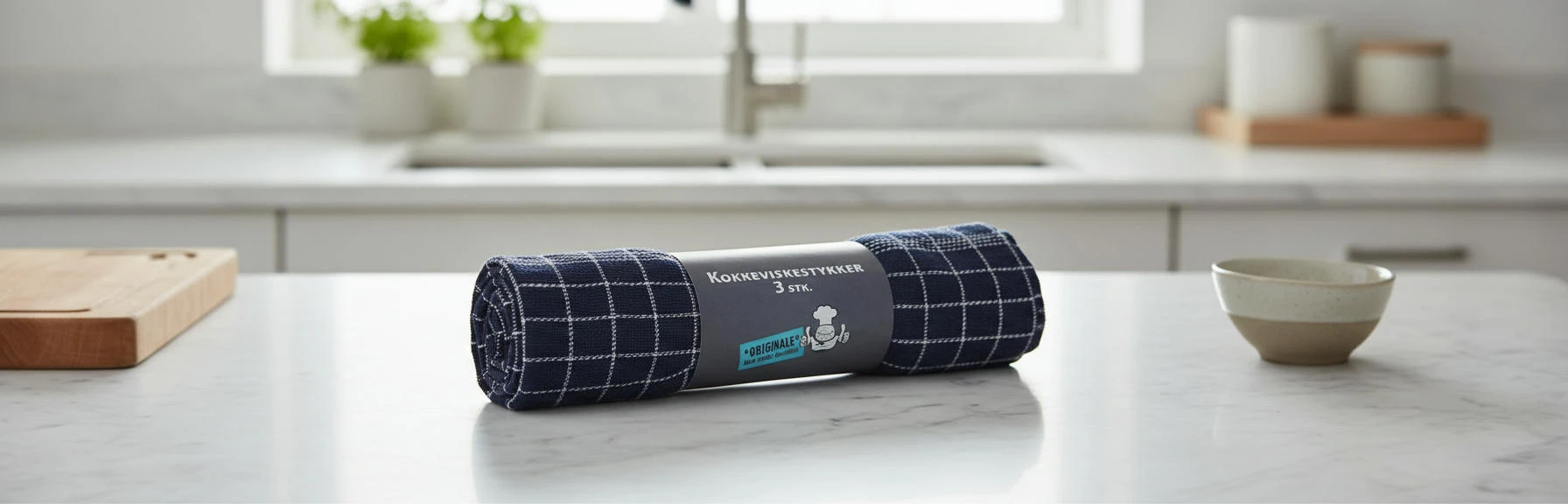 Kjøkkenhåndkle Mørkeblå 3-pk 50x70 cm 4020359  color Donkerblauw