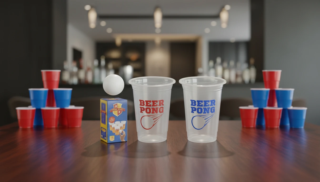 Koop Beer Pong-sett - 2 baller, 12 røde/blå kopper 4080177 by Koop color Svart