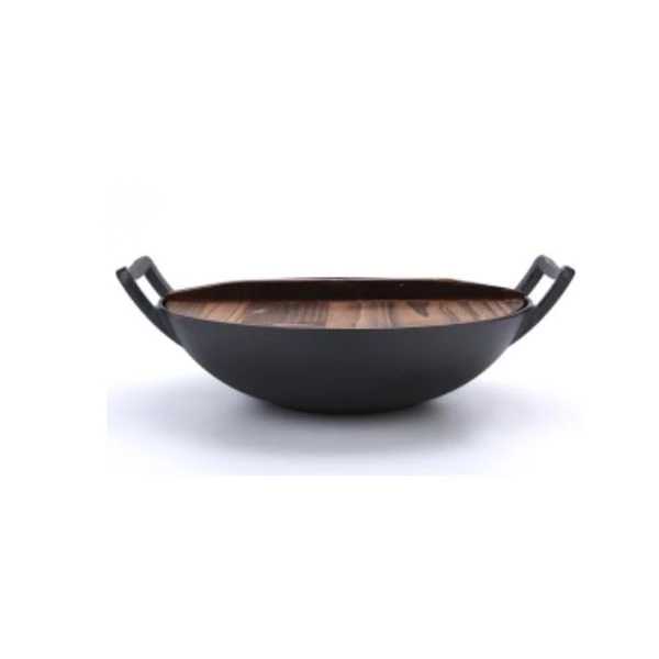 Støpejernswok med trelokk Ø36 cm 30-WOK1014-3 by Hâws color Svart