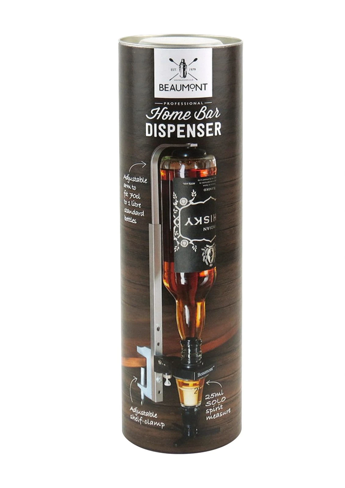 Hjemmebar dispenser og flaskeoppheng i gaveeske BTBL3580 by Beaumont color Svart
