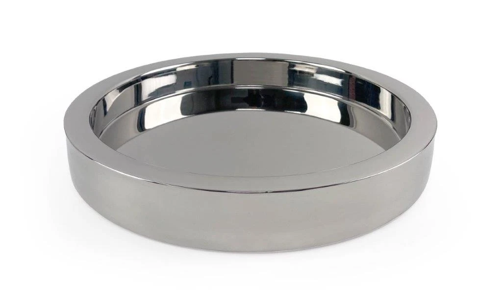Dobbeltvegget polert servitørbrett 35 cm BTBL9057 by Beaumont color Silver