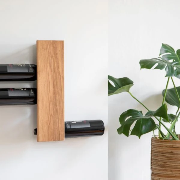 Vinreol i eik til 8 flasker ST10007 by Steel-Function color Svart
