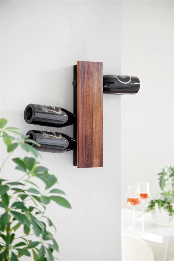 Vinreol i valnøtt til 8 flasker ST10006 by Steel-Function color Svart