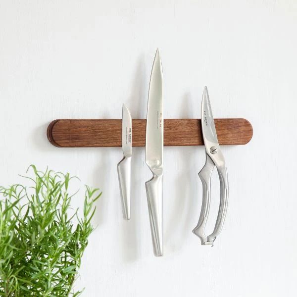 Kniv magnet - Liten - Valnøtt - 35x4.5x2 cm ST52356 by Steel-Function color Svart