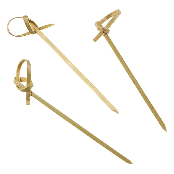 Bambus-løkkespyd 9 cm (100 stk) BMBLS9 by Genware color Svart