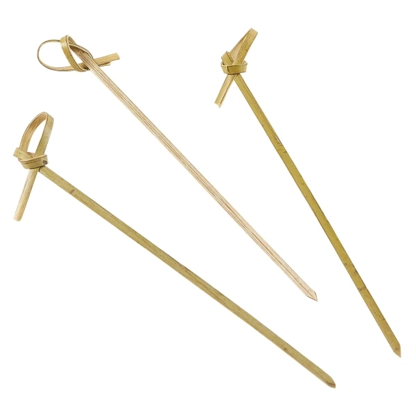 Bambusspyd med løkke 12 cm (100 stk) BMBLS12 by Genware color Svart