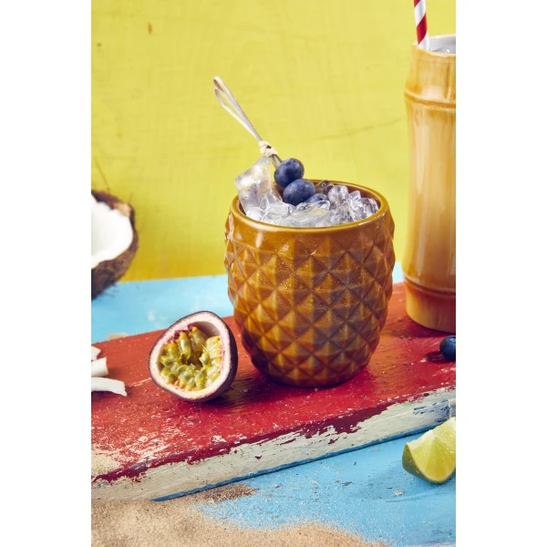 Brun ananas Tiki-krus 40cl - Genware PTM400BR by Genware color Svart