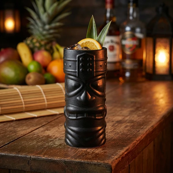 Støpejernseffekt Tiki-krus 40cl - Genware TKM400CT by Genware color Svart