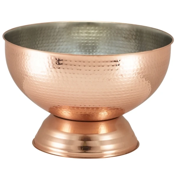 Hamret kobber champagne bowl 38 cm - Genware CHBWL1C by Genware color Svart