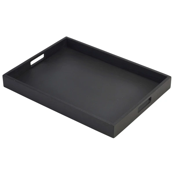 Solid Black Butlers Tray 44 x 32 x 4.5cm BT4432BK by Genware color Svart