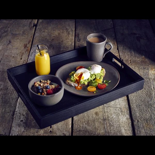 Solid Black Butlers Tray 44 x 32 x 4.5cm BT4432BK by Genware color Svart