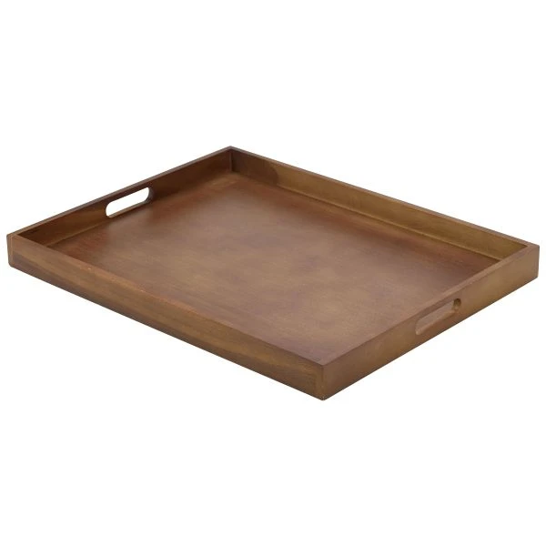 Kelnerbrett Tre 53.5 x 42.5 x 4.5cm BT5342 by Genware color Svart