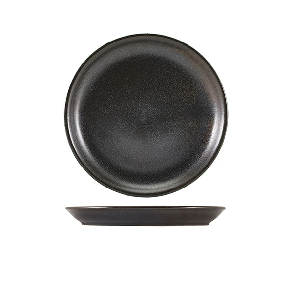 Cinder Sort Coupe Tallerken 19cm - Terra CP-PBK19 by Genware color Svart