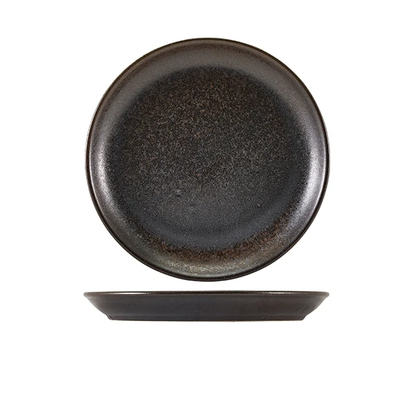 Cinder Sort Coupe Tallerken 24cm - Terra CP-PBK24 by Genware color Svart