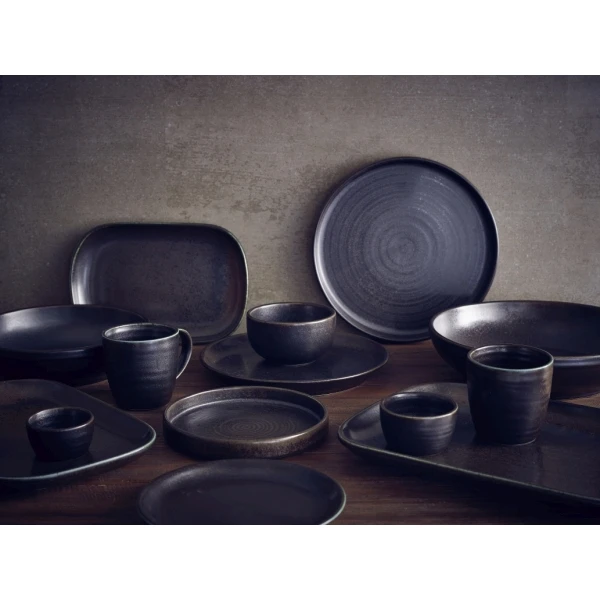 Cinder Sort Coupe Tallerken 24cm - Terra CP-PBK24 by Genware color Svart