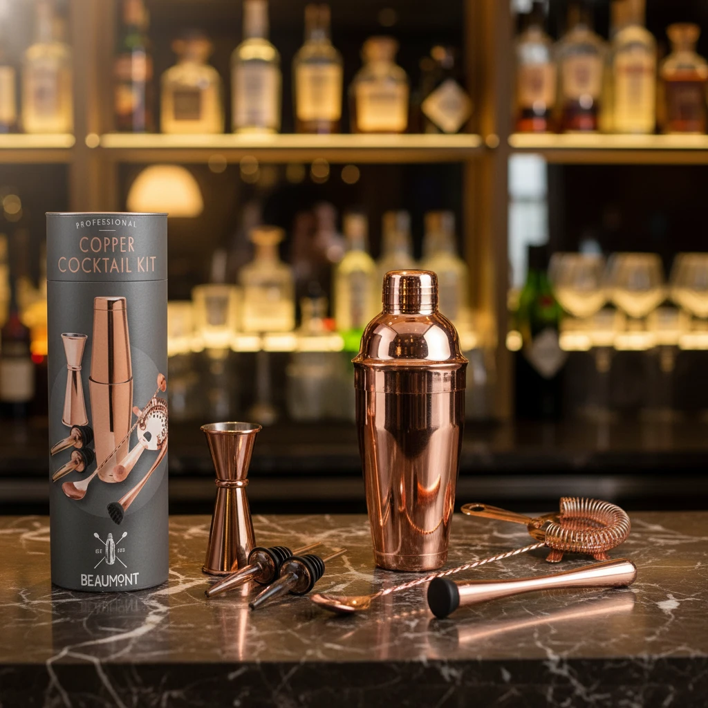 Cocktailshakersett med 8 deler - Kobber BTBL3574COP by Beaumont color Koppar