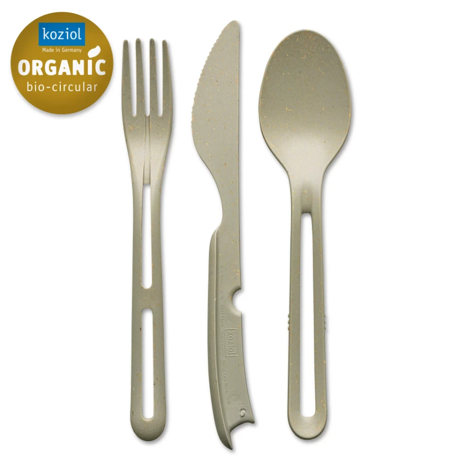 Klikk Bestikk (Kniv, Gaffel og Spiseskje) - Dessert Sand 8003700 by Koziol color Svart