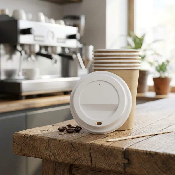 Plastlokk Ø80 mm Hvit Bionedbrytbart til kaffebeger 100 stk. ML118709 by Multiline color Svart