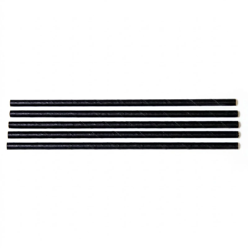 Sugerør Ø5x125 mm uten bøy papir sort ML124583 by Multiline color Svart
