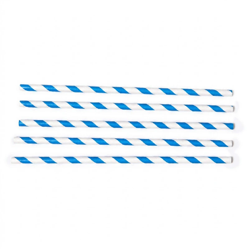 Sugerør Ø6x200 mm uten bøy Bionedbrytbart Papir Blåstripet 500 stk. ML124584 by Multiline color Svart