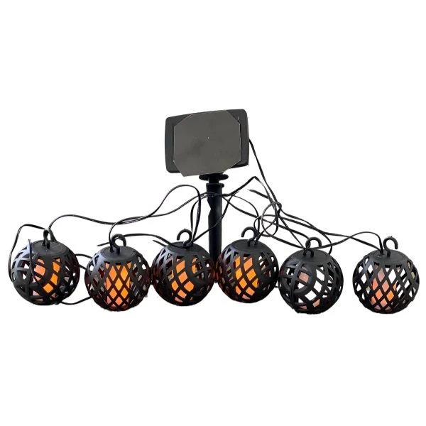 LED-lyslenke med 6 kuler i voks 3-22120  color Svart