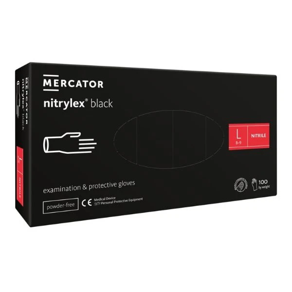 Nitrilhansker Protect L, pudderfri, sort - 100 stk. GS10213 by GS Supply color Svart
