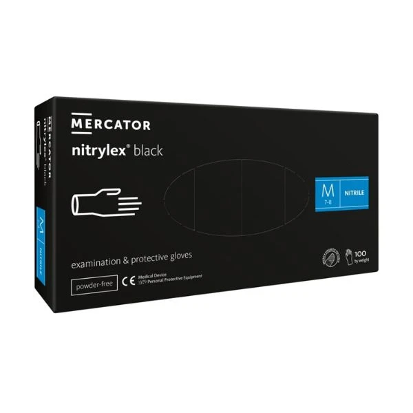 Nitrilhanske, Protect, M, Nitril, Pudderfri, 100 stk. GS10212 by GS Supply color Svart