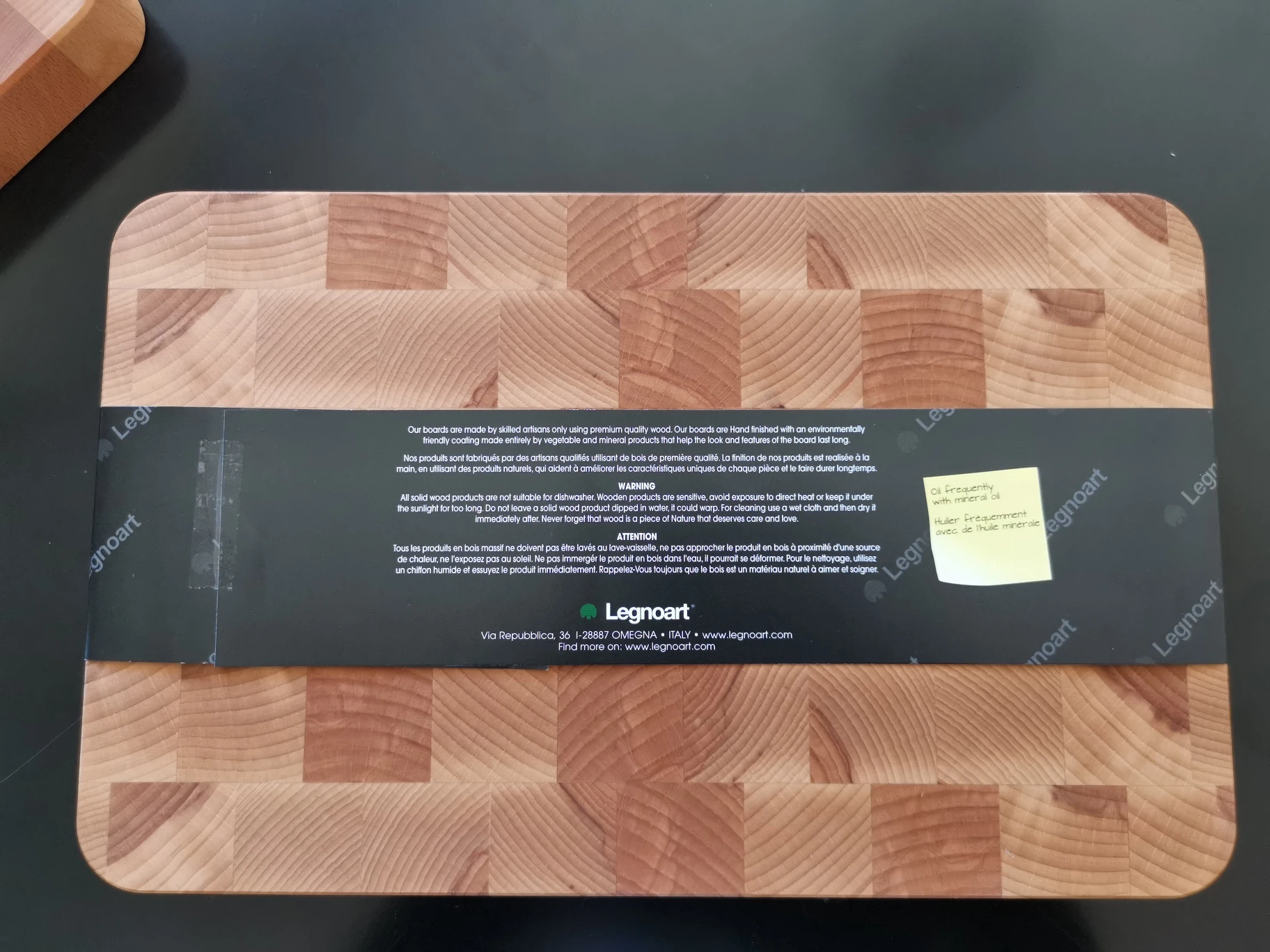 Legnoart Skjærebrett Bøketre 40x25x3,8cm LEBBML by Legnoart color Svart