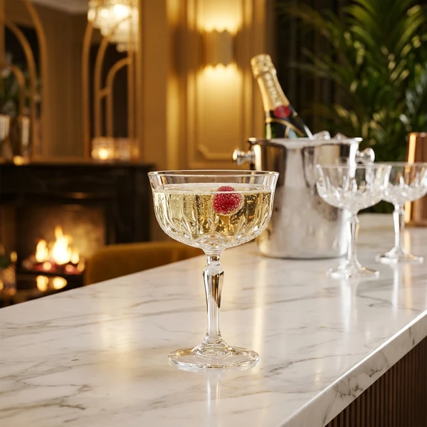 RCR Opera Champagne Coupe 24 cl 6 stk. Glas0269 by RCR Glas color Svart