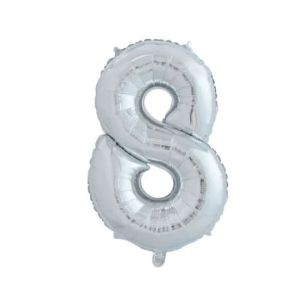 Tallballong Nummer "8" 65 cm Sølv 4201518  color Svart