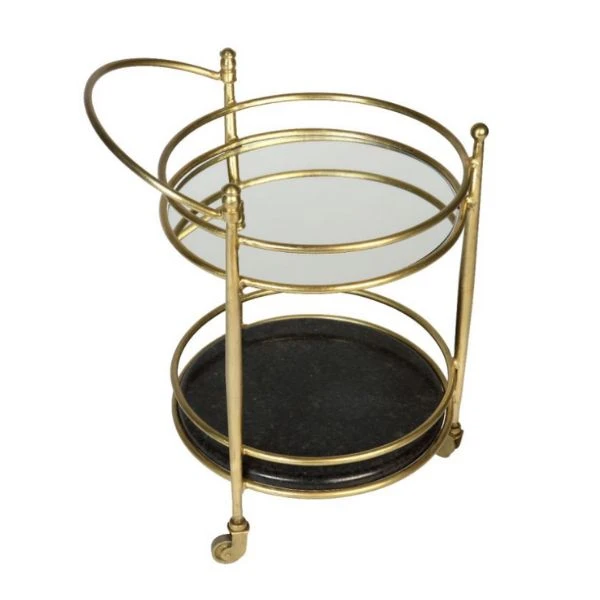 Toetasjes barvogn - Antikk 2T-RND-BRS by Culinary Concepts color Svart