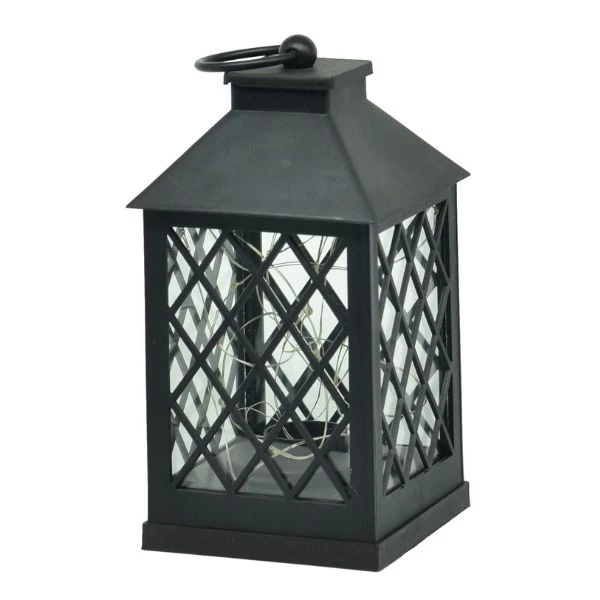 Lanterne med silverwire 24 cm 3005286 by HAAHR & CO color Svart