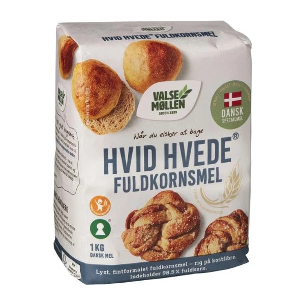 Hvetemel Fullkorn hvit Valsemøllen 1KG 210082 by Valsemøllen color Svart