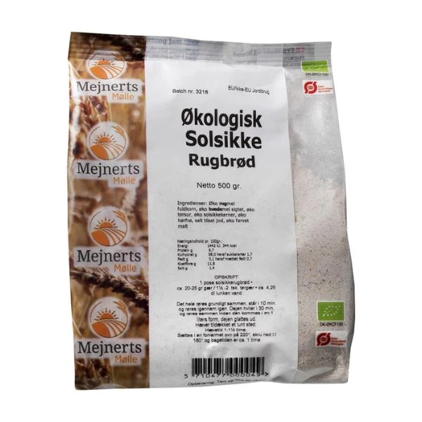 Bakemiks Solsikkerugbrød Øko Mejnerts Mølle 500g 216288 by Mejnerts Mølle color Svart