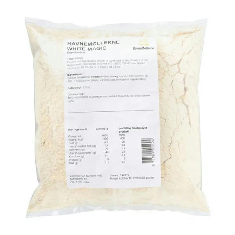 Melmix White Magic Vaniljekake Havnemøllerne 1,5 kg 66159 by Havnemøllerne color Svart