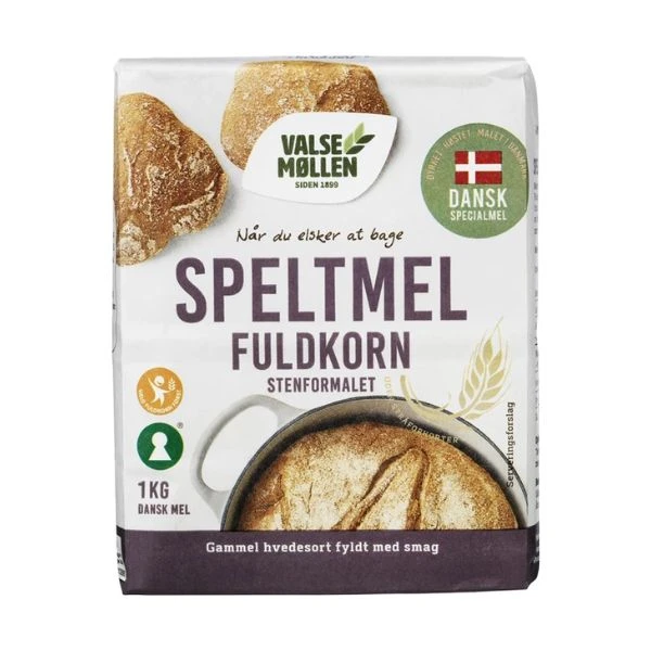 Speltmel Fullkorn Valsemøllen 1KG 95467 by Valsemøllen color Svart