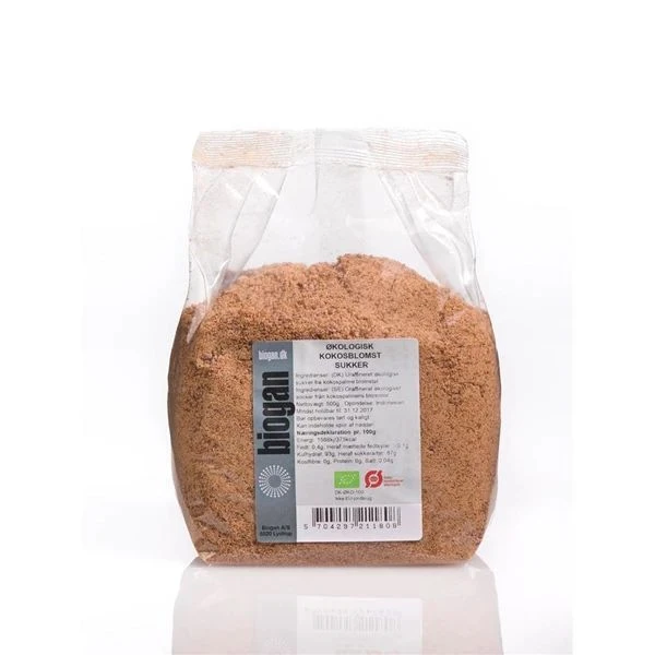 Sukker av kokospalmeblomst Øko Biogan 500G 212967 by BIOGAN color Svart