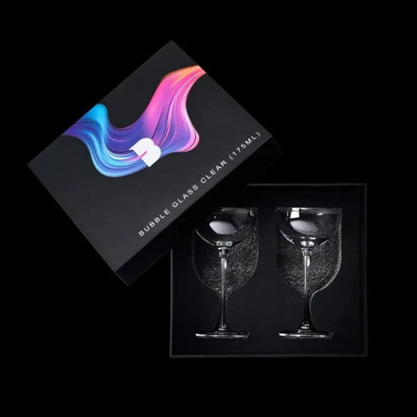 Bubble Glass 175ml 2 stk. GLASSWARE_BUBBLE_175ML_CLEAR by Flavour Blaster color Svart
